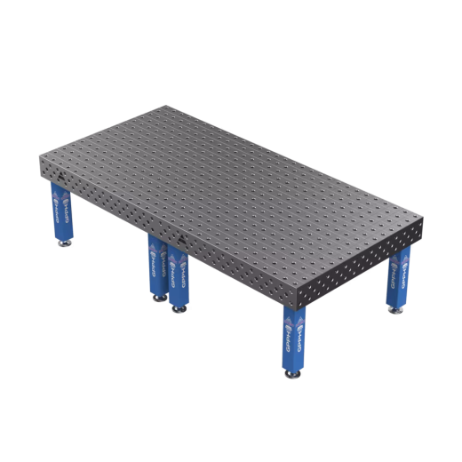 Schweißtisch EXPERT 25 mm – 3000 × 1480 mm – auf Füßen – Ø28 mm / 100×100 mm Raster